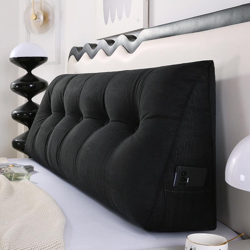 Triangle Large Backrest Lumbar Support Cushion - Solid Color Sofa & Bed Pillow
