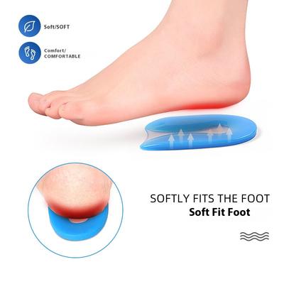 Silicone Shock Absorbing Shoe Pads Heels Insoles Plantar Fasciitis Heel Protectors Foot Pain Relief Gel Cushion Self-Adhesive