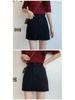 Korean Style Pink High-Waist Denim A-Line Mini Skirt for Women - 2024 Summer Collection, Solid Color, Versatile, Slimming Design