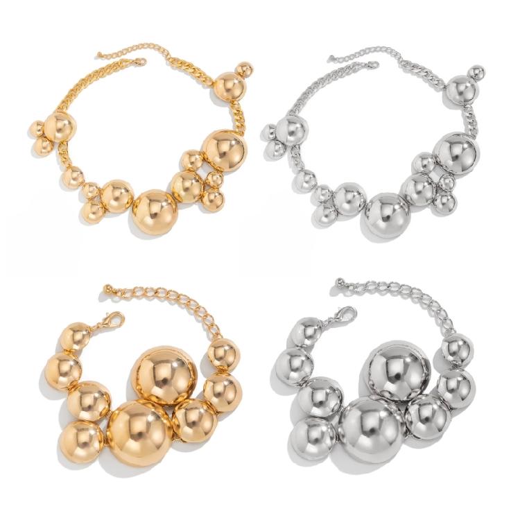 Modern Style Round Pendant Bracelet Metal Pendant Necklace with Adjustable Chain Perfect Gift for Friend and Family