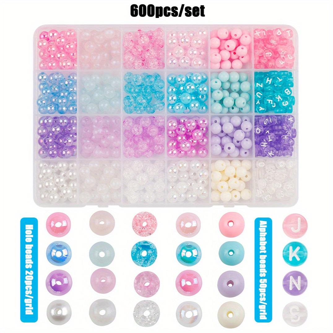 

600pcs Acrylic Beads Bracelet Making Kit, Handmade DIY Jewellery Making Kit - Perfect Birthday Gift for Beaded Jewellery Lovers 600pcs разноцветный