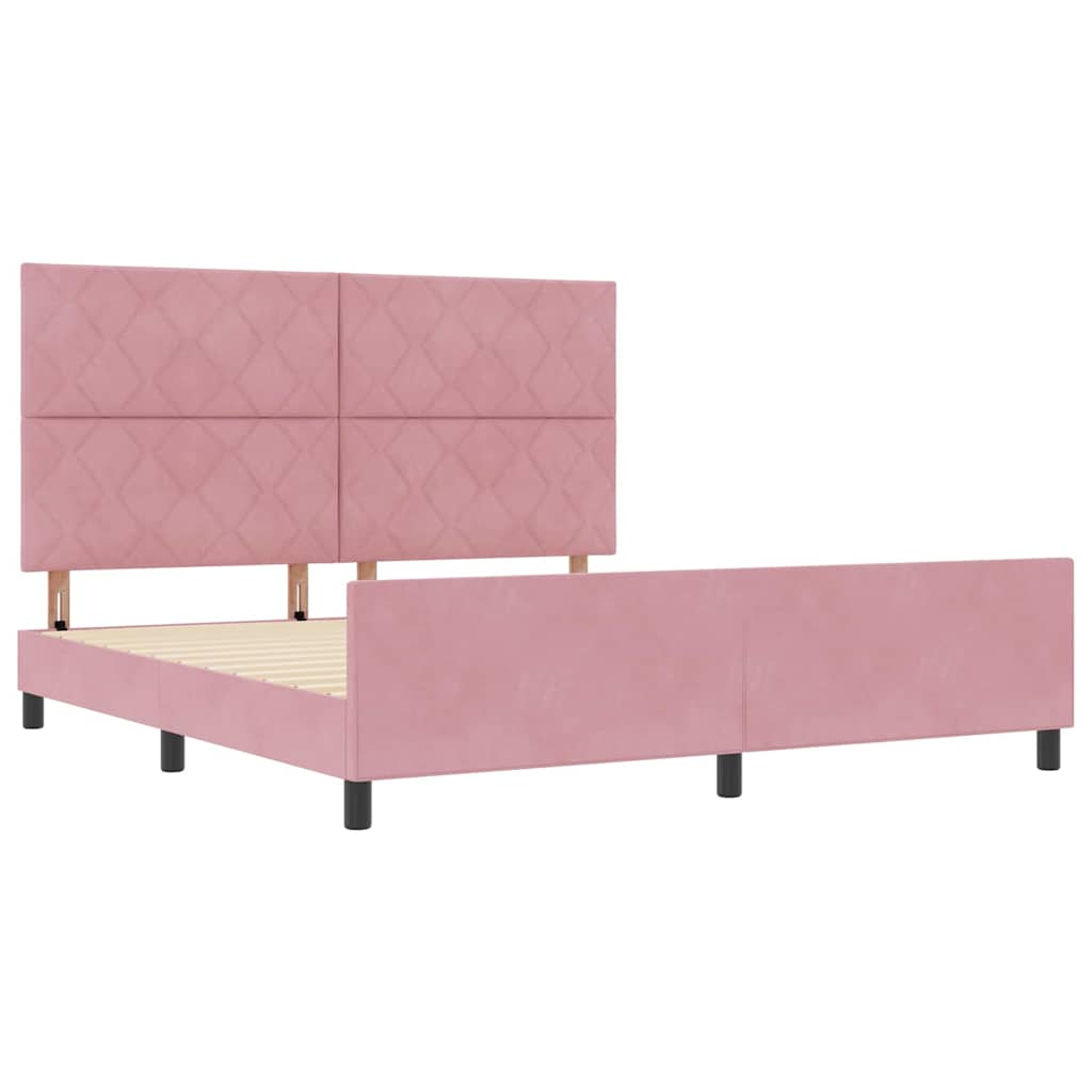 Boxspring Bed with Headboard Pink 180 x 200 cm Velvet