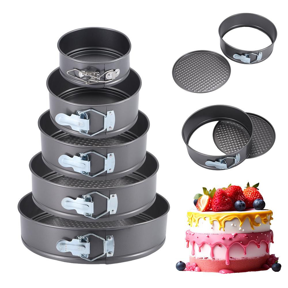 1Pcs Carbon Steel Baking Mould Non Stick with Removable Bottom Cake Baking Pan Leakproof 12/16/20/24/28cm Cake Mould