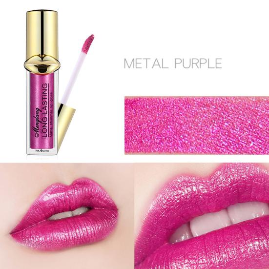 Menglang Wasserdichter Perlglanz-Lipgloss Lang anhaltender Feuchtigkeitsspender Lippenstift