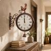 Wrought Iron Hanging Clock Rustic Vintage Wall Decorative
