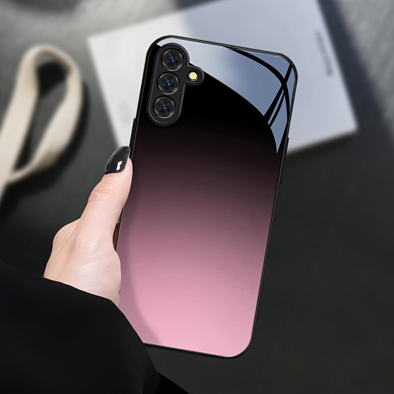 Black Pink Gradient Fashion Phone Cases Carcasa Glass Phone Case for Samsung Galaxy S26 S25 S24 S23 S22 FE Ultra Plus Fundas