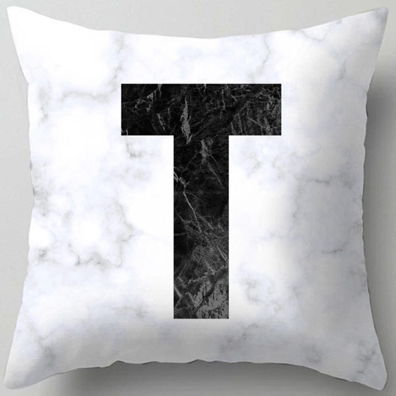 Marble Letter Print Pillowcase Decorative Pillow Sofa Cushion Cover Home Decor Pillowcase