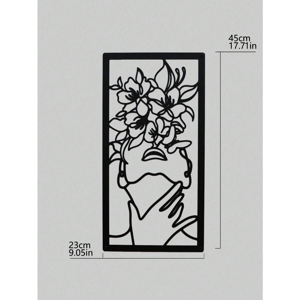 Dreamy Flower Metal Wall Art Creative Line Art Home Decor for Women Room