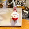 Soft Crochet Sheep Ice Cream Keychain Cute Knitted Lamb Bag Charm  Hanging Decoration