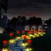 2pcs Solar Garden Landscape Light Waterproof Led Heart-shaped Romantic Outdoor Lamp For Valentines Day Decoration