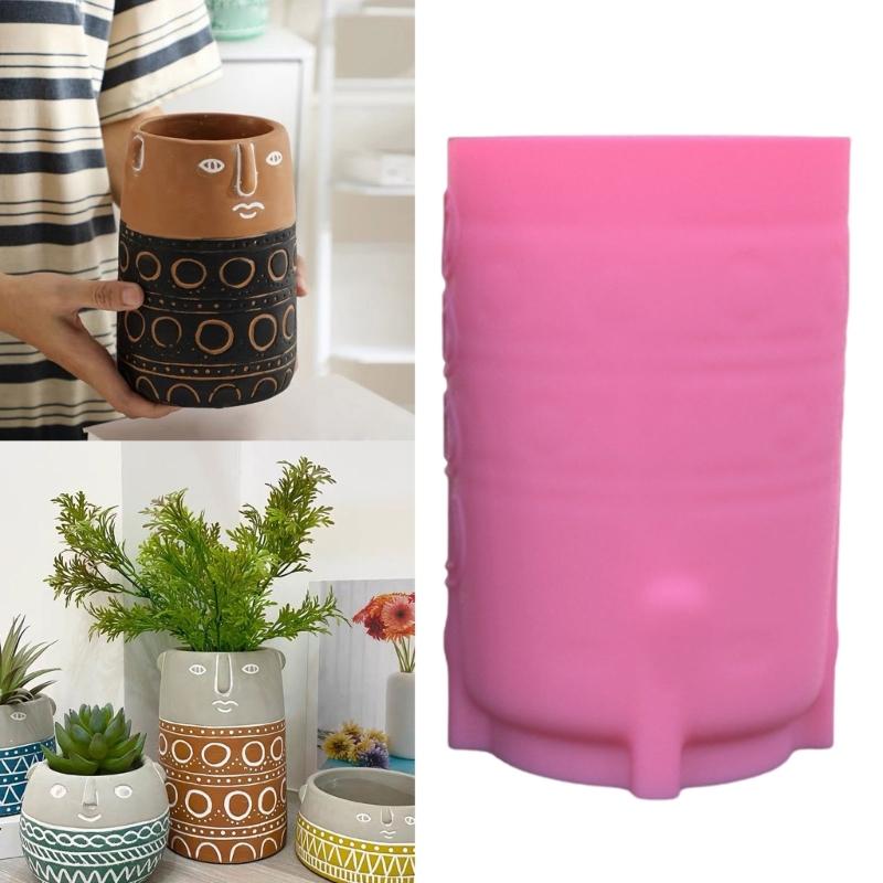 Creative Cement Flower Pots Crafting Mold Essential Silicone Mold for DIY Cement Planter Project Flower Container Moulds