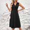 Women's Dress Casual Flowy Dresses  V-neck Vocation Boho Beach Sundress