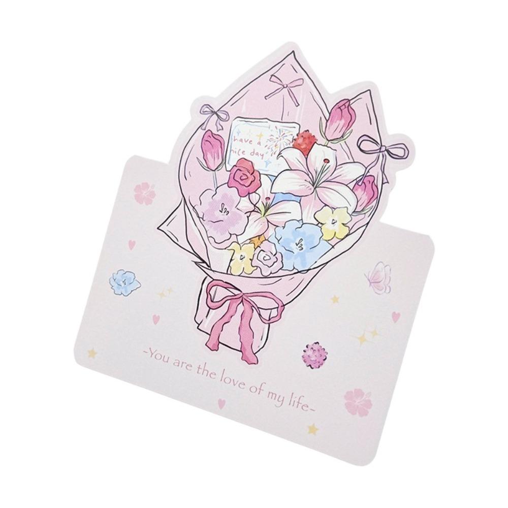 Romantic 3D Greeting Card Rose Pop Up Love Blessing Card with Envelope Valentine's Day Card Wife Girlfriend Gift