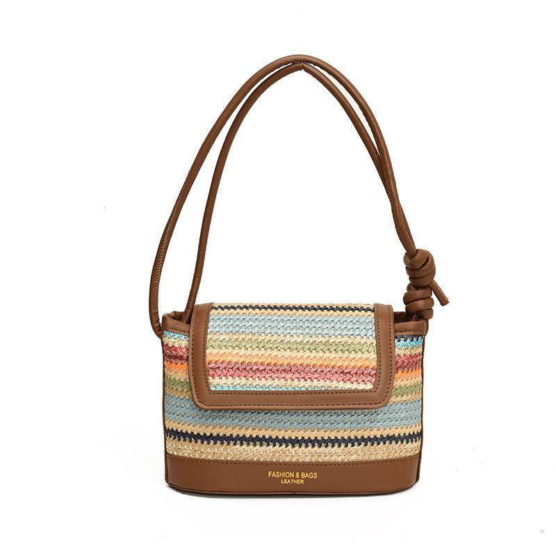 

Versatile Pu Fabric Women s Woven Square Tote Bag In Chic Street Style For Daily Use синій