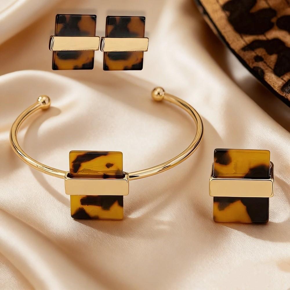 Elegant Leopard Print Jewelry Acrylic Material Jewelry Set Women Jewelry Set