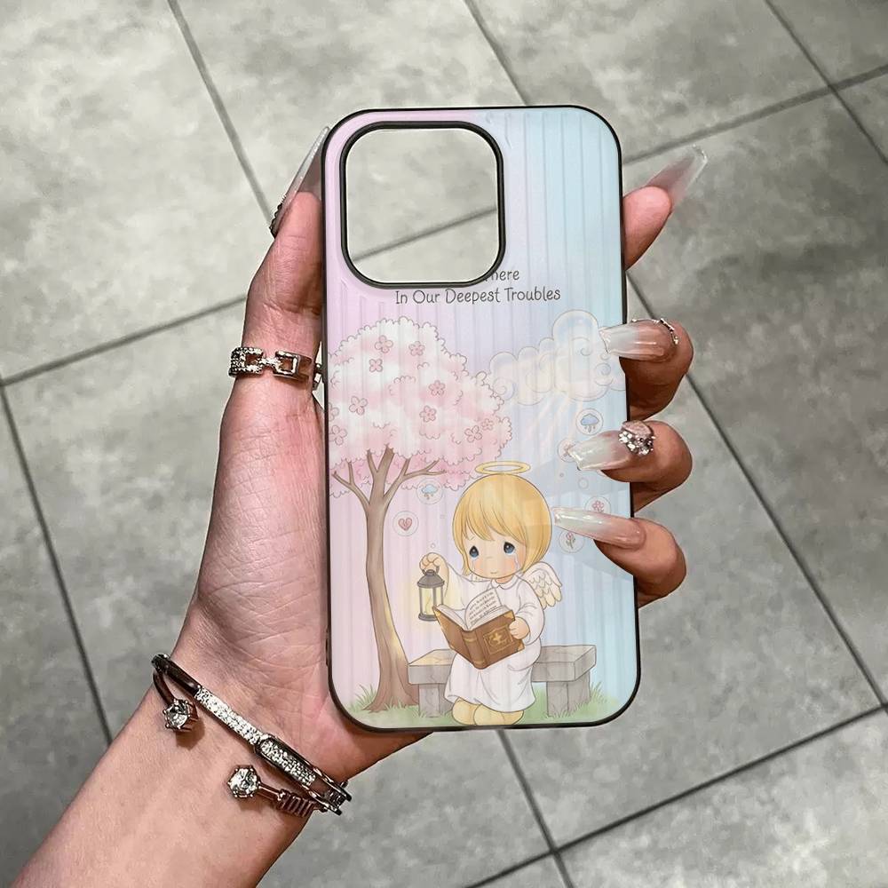 Precious Moments Cute Corrugated Pattern For IPhone 17 16 15 14 13 12 11 16 Pro Max Plus Pro Non-slip Phone Cover
