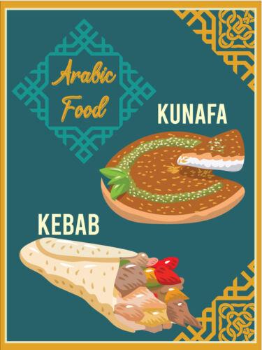 

Arabic Food Vintage Retro Metal SignAluminum 20x30cm（7.8x11.8inch）