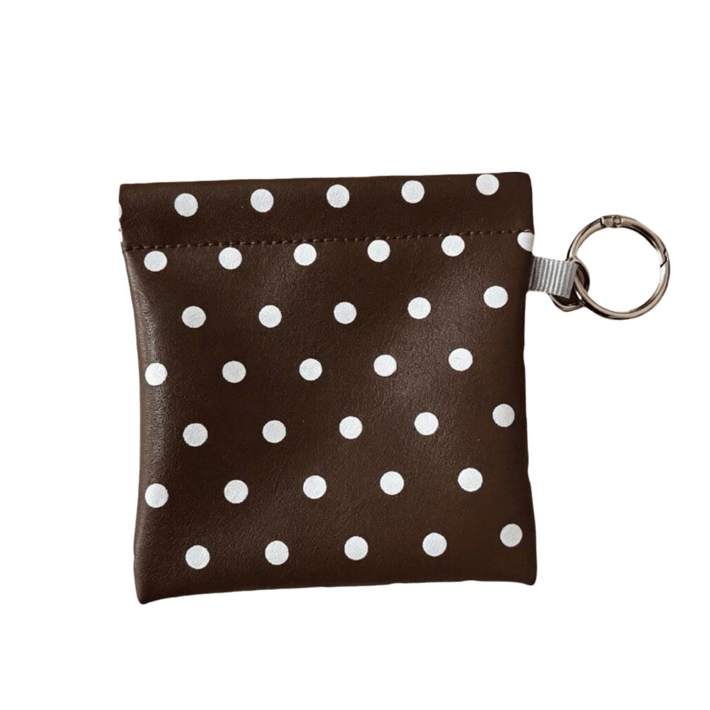 PU Self-closing Storage Bag Automatic Closed Hanging Lipstick Pouch Makeup Storage коричневый