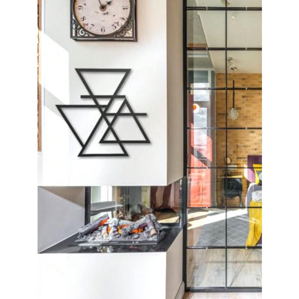 1 pc black geometric metal wall decor, minimalist design for living room, bedroom, office