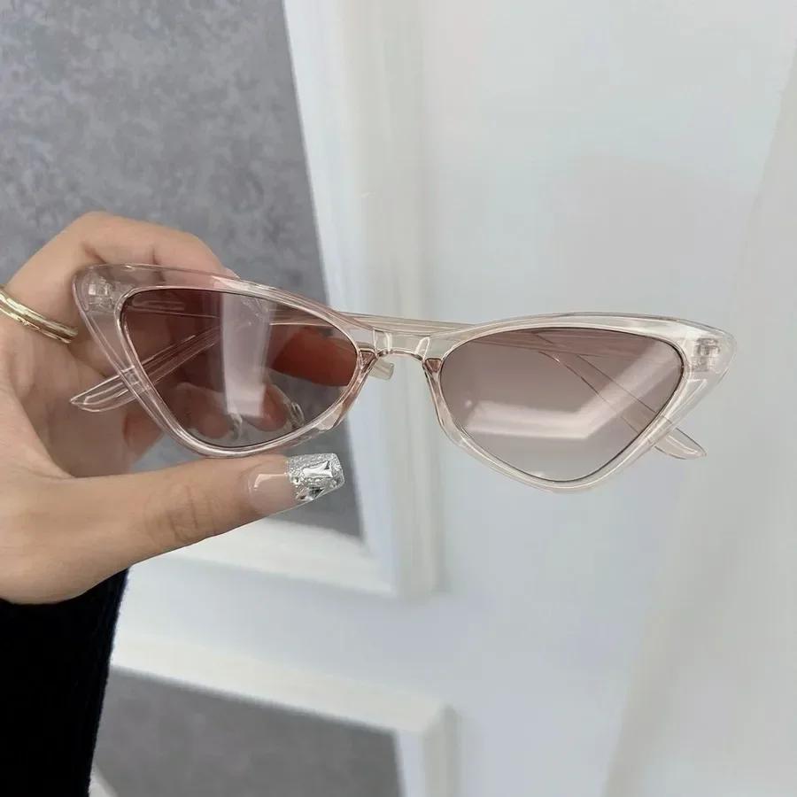 Casual Retro Cat Eye Sunglasses Vintage Square Small Frame Fashion Unisex Glasses for Women Men