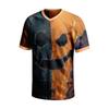 Men's Short Sleeve V-Neck T-Shirt with Halloween Print for Casual Daily Wear
