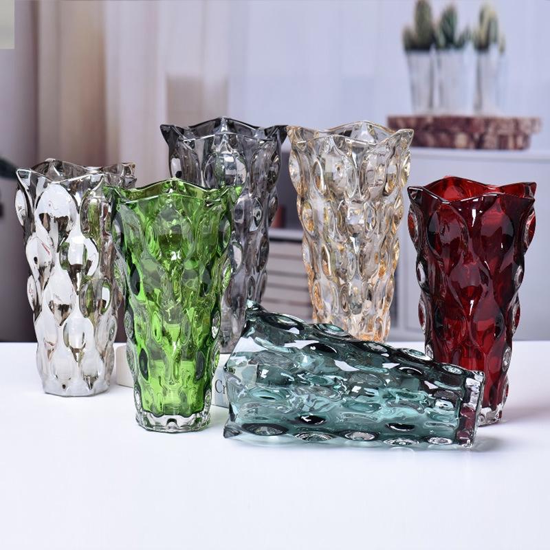 High-End Transparent Glass Crystal Vase for Fresh Flower Arrangements