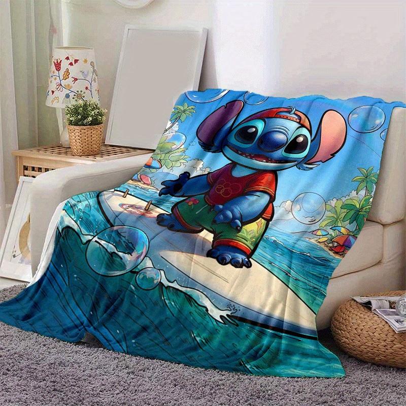 1pc Stitch Printing Blanket - Soft, All-Season Throw for Living Room, Bedroom,Personalized Gift with Adorable Cartoon Design