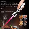 Powerful Windproof High-temperature Lighter with A Red Flame A Metal Body for Outdoor BBQ Cooking and Cigar Accessories