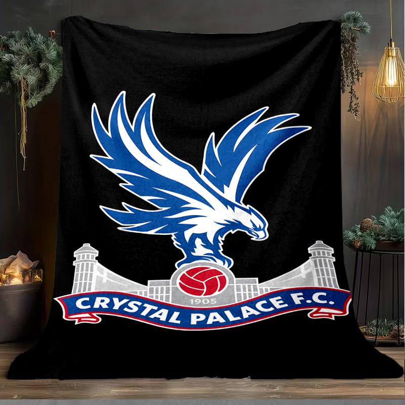 1PC Crystal Fc Crest Printed Soft Flannel Blanket Throw for Adult Bedroom Living Room Sofa Camping Travel Fan gifts Christmas Gifts