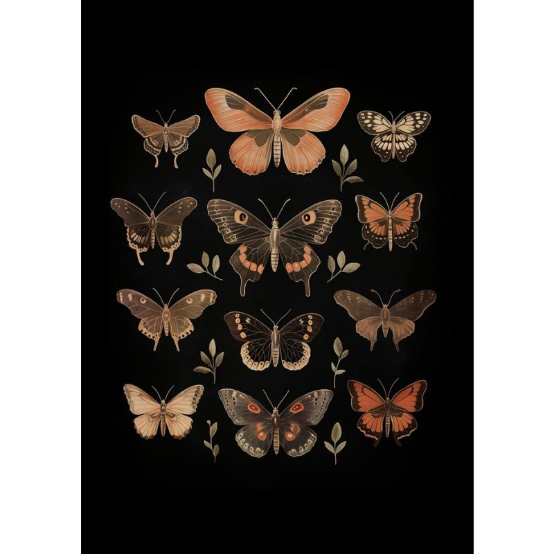 Vintage Dark Academia Moths Victorian Gothic Insect Illustration Art Posters Canvas Painting Wall Prints Picture Room Home Decor
