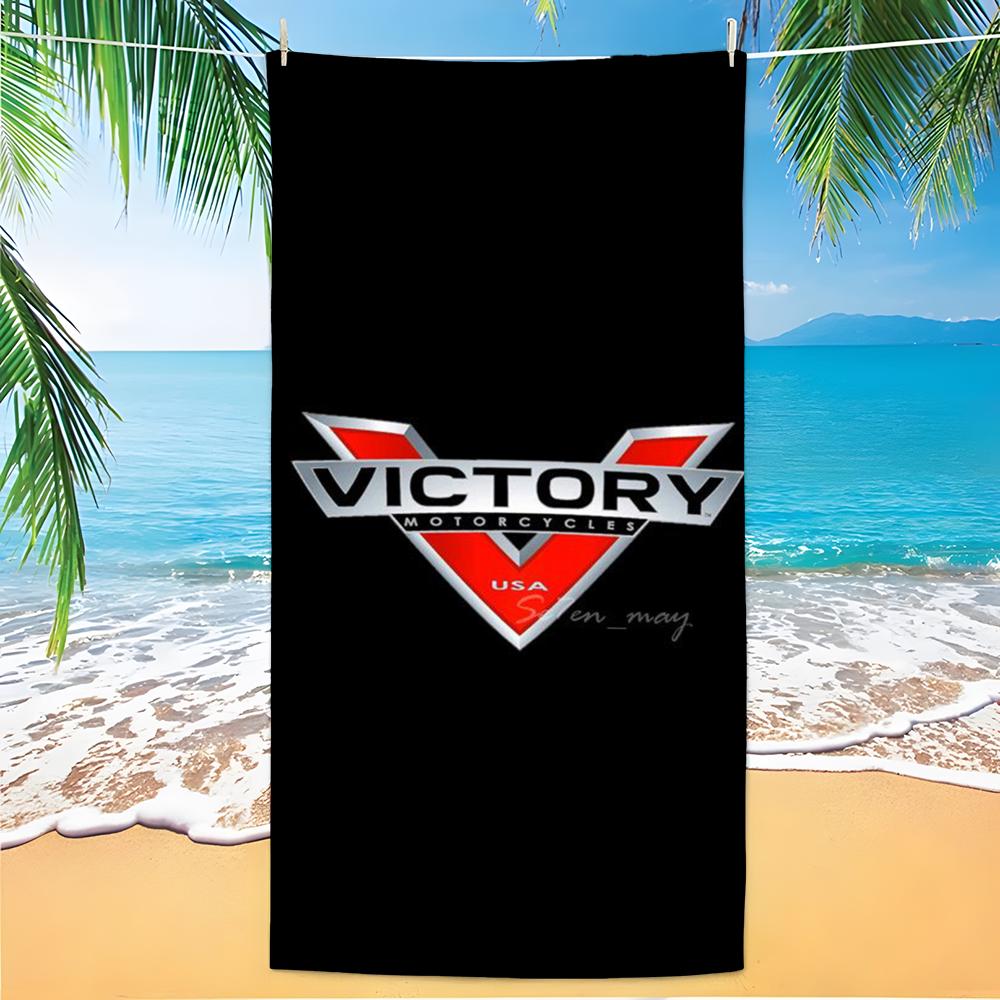 Marke Victory Motorcycles Handtuch Polyester Strandtuch Schnelltrocknend Sandfrei Badetuch für Sommer Pool Reisen Urlaub