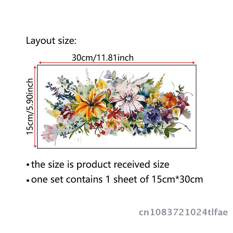 Waterproof Bathroom Toilet Sticker Home Wall Decoration Self-adhesive Stickers Bouquets Of Flowers And Piles Of Brocades