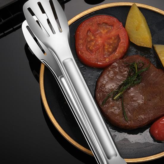 Food Tongs Anti-heat Easy To Grip Portable Stainless Steel Food Tongs Kitchen Utensils