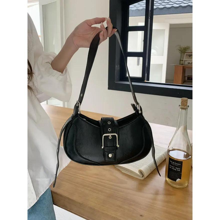 

Винтажные пикантные черные сумки через плечо для девушек, универсальные женские сумки через плечо из искусственной кожи, новые белые сумки под мышками, женские сумки