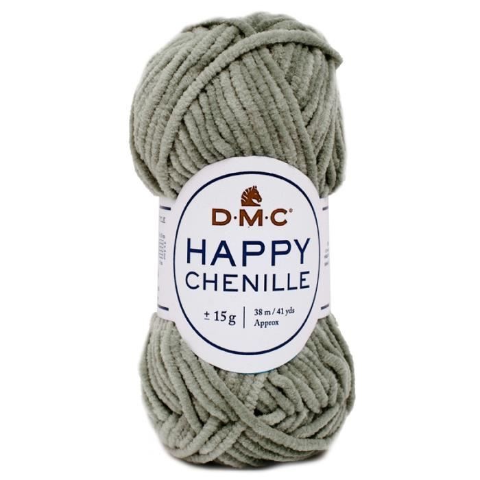 Fil velours - DMC - Happy Chenille - 15 g - 100 % polyester - Vert Mousse N°23