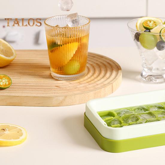 Ice Cube Tray with Lid 15 Cubes Ice Grid Easy-Release Silicone Bottom Stackable Ice Trays for Freezer