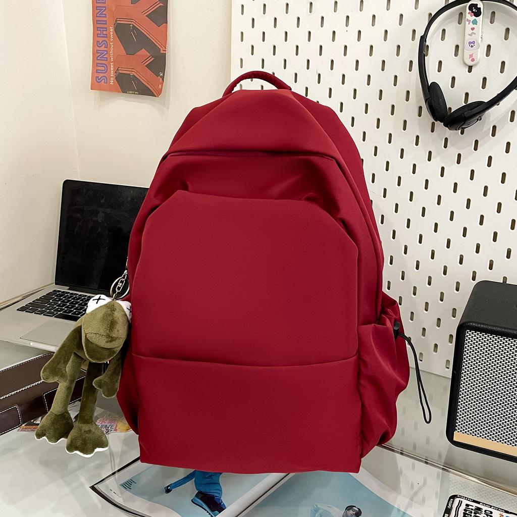 Schoolbag1011 New College Style Schoolbag Japanese Solid Color Large Capacity Backpack Flash Male and Female College Students Simple Backpack