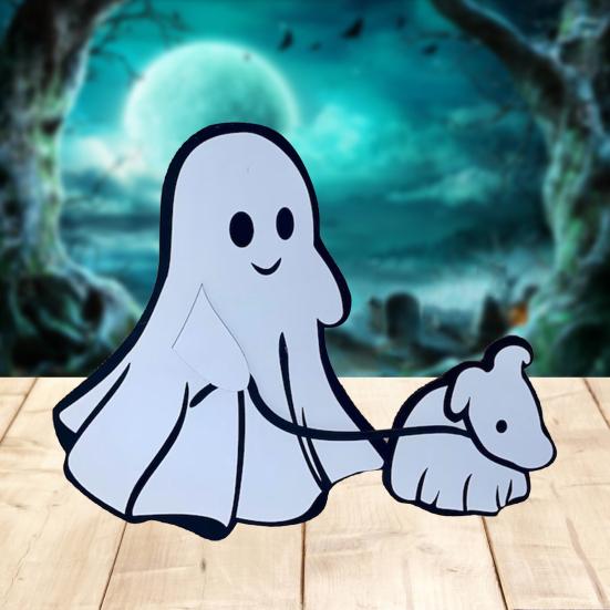 

Yousheng Halloween Ghost Walking Dog Statue Cute Acrylic Ghost Dog Figurine Halloween Tabletop Decoration for Indoor Outdoor Decor