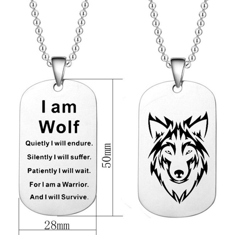 Fashion Rock Stainless Steel Wolf Head Men's Pendant Necklace Accessories Black Keychain Gift For Boyfriend Husband