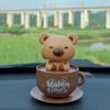 Solar-Powered Cute Cartoon KT Cat Car Ornament with Nodding Head