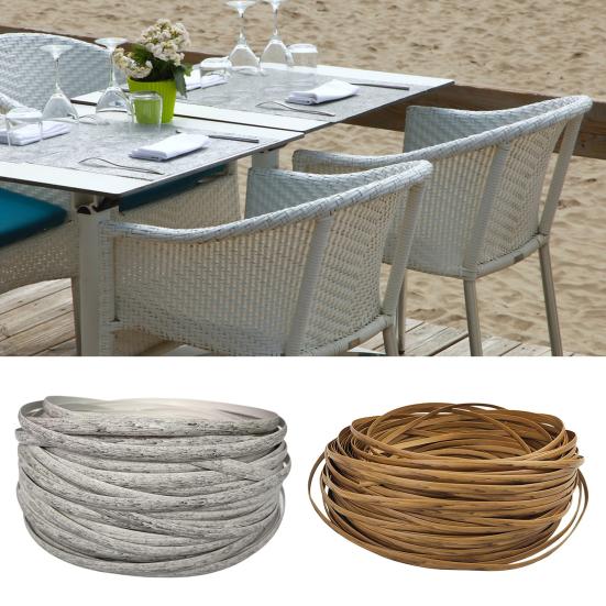 120FT Wicker Repair Kit Synthetic Embossing Rattan Fix Materials Waterproof DIY Rattan Chair Basket Furniture Basket Repair Plastic Flat Wicker