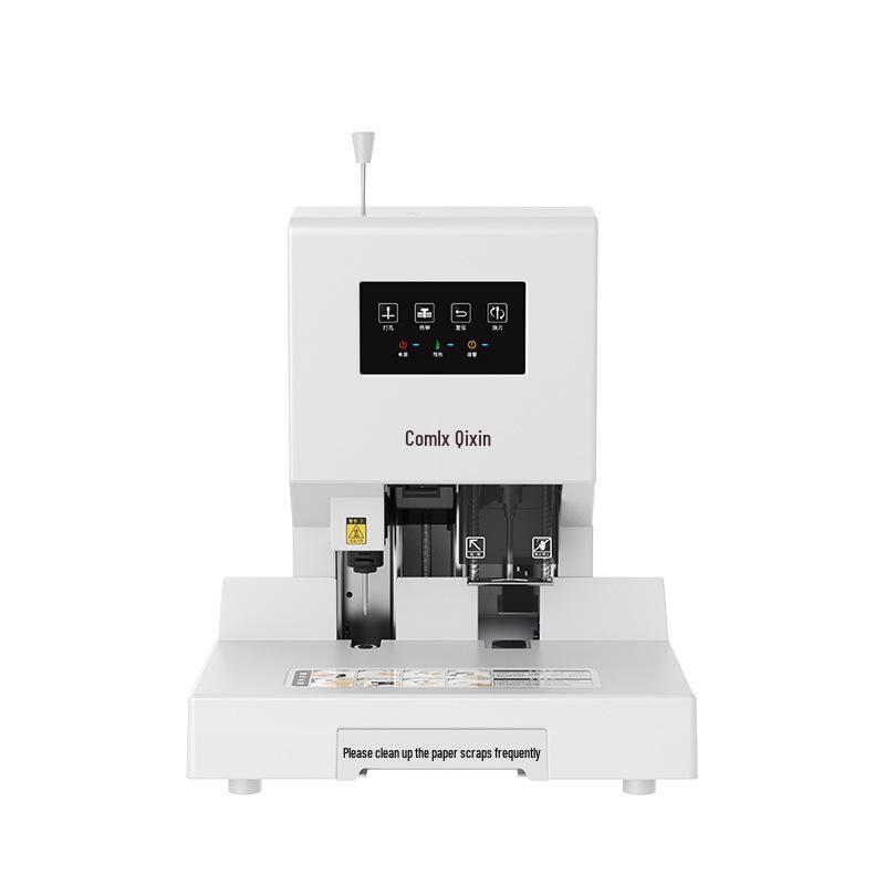 Qixin CM-3008S 40mm Financial Binding Machine with Hole Punch - Black and White