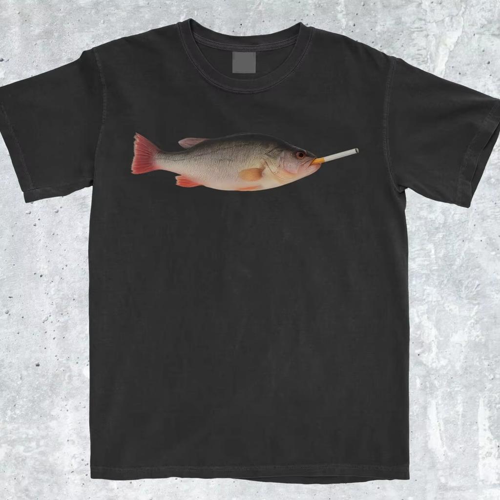 I Love Fish Bass Fishing Funny Meme Retro Aesthetic Streetwear Graphic Print Angler Fisherunisex Unisex Cotton Short Sleeve Summer