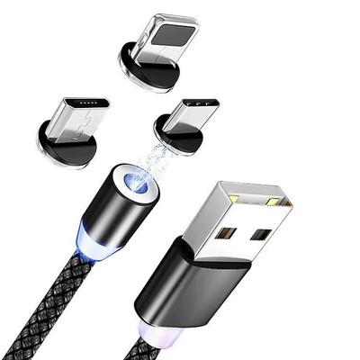 360 Degree Round Magnetic LED Charging Cable - 1M 2M Fast Charging and Durable
