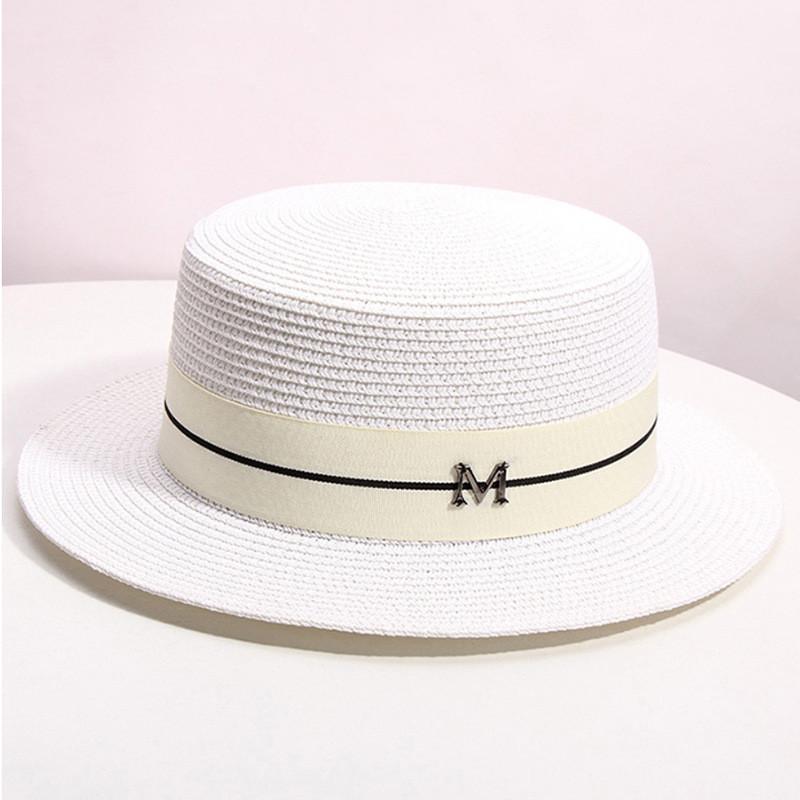 Paper Straw Wide Brim Beach Hat For Women Summer Sun Protection