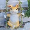 Garden Decoration Hanging Pendant Outdoor Courtyard Mini Animals Figurine Cute Rabbit Swinging
