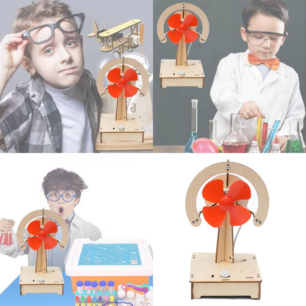 Holz DIY Körperwahrnehmung Elektrischer Ventilator Handgemachtes Kit Für Wissenschaftliche Experimente Schulbedarf