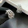 Sterling Silver Needle Broken Silver Unique Beautiful Stud Earrings Women's Light Luxury High-end Temperament Atmospheric Sparkling Earrings Earrings