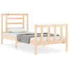 VidaXL Bed Frame with Headboard 90x200 Cm Solid Wood 3192866