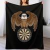 Eagle At Darts with Dartboard Throw Blanket Soft Sherpa Fleece Warm Blanket for Winter
